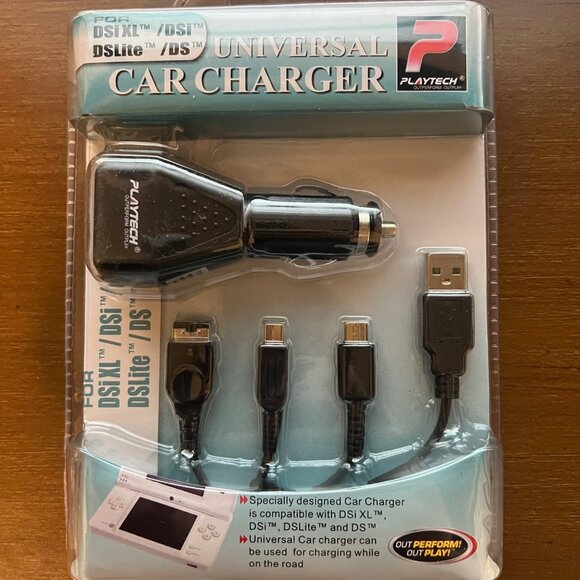 Nintendo DSi Car Adapter/Charger KIT PLAYTECH BRAND BRAND NEW IN PACKAGE - Picture 1 of 3